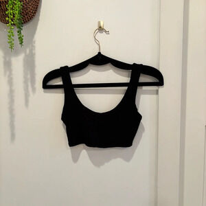 Naked Wardrobe Black Knit Double Lined Womens Bralette Size Small